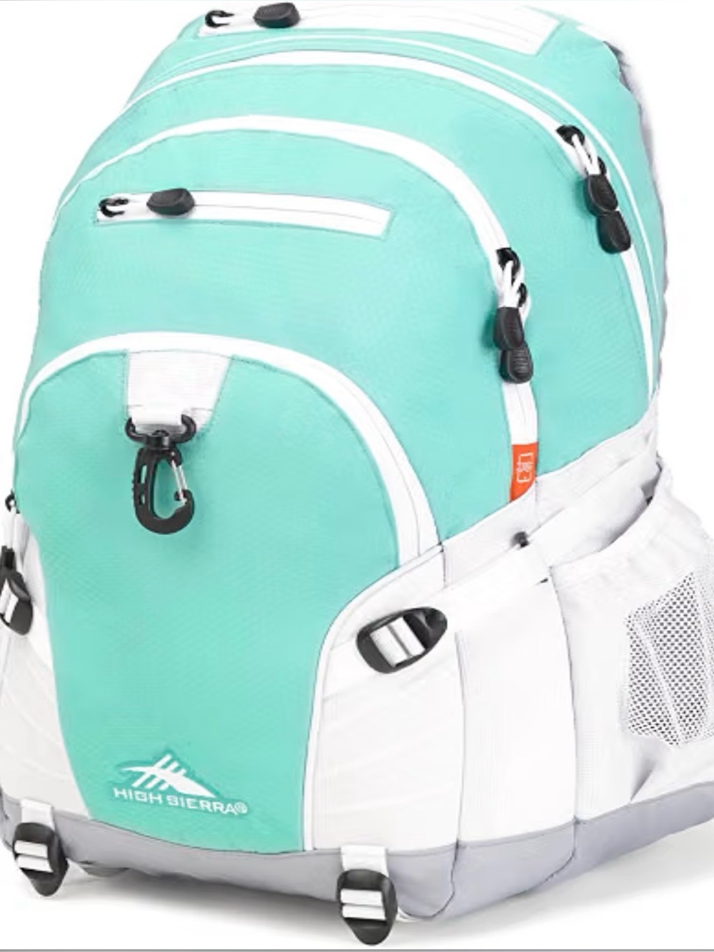 High Sierra Teal and White Women's Backpack with Multiple Compartments